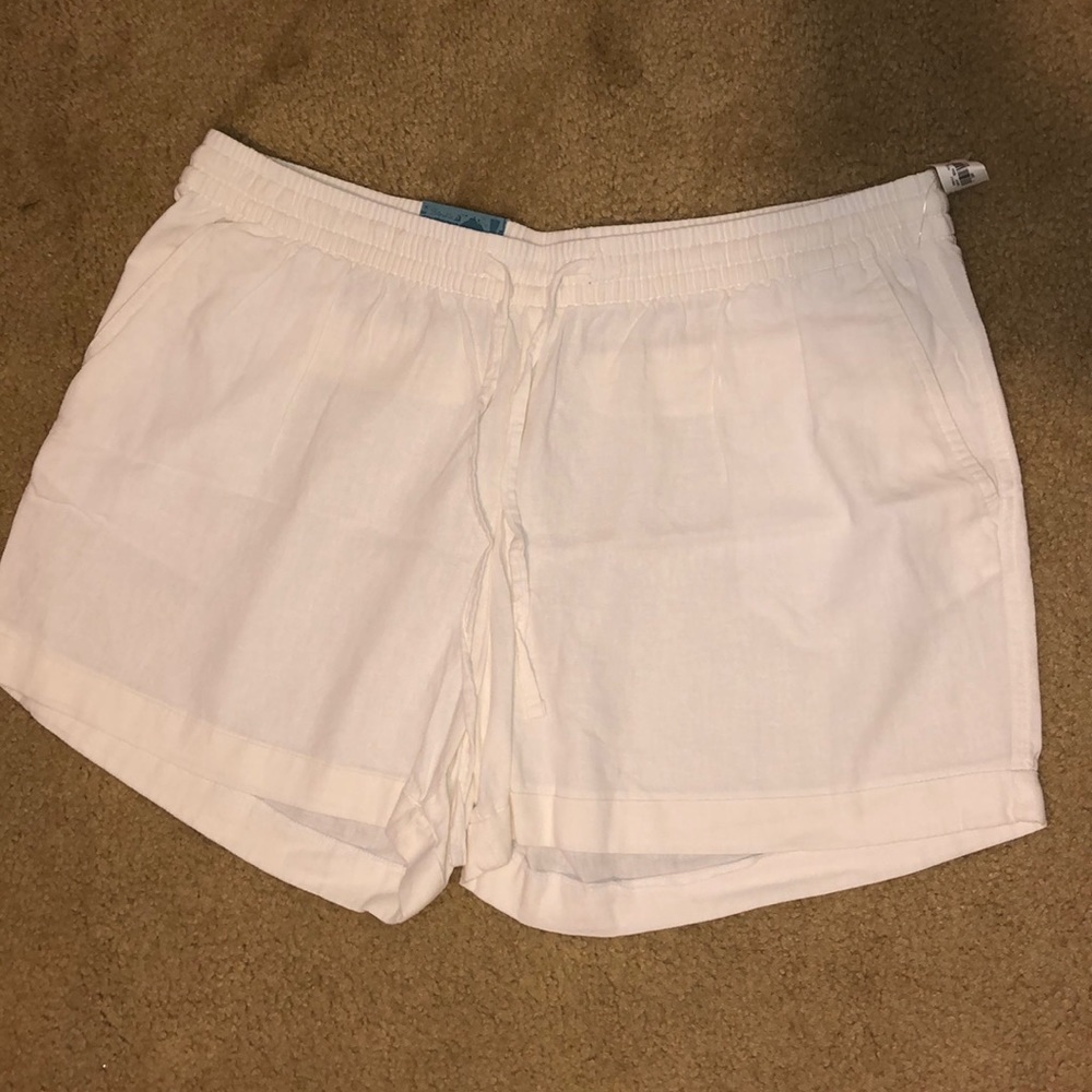 White Fabric Shorts